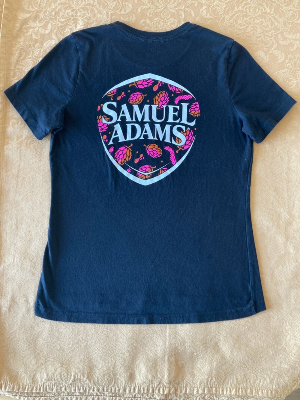 Samual Adams Women's Black Short Sleeve Logo Tee, Sz-Sm